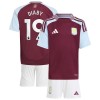 Camisolas Aston Villa Diaby 19 Criança 1º Equipamento Principal 2024-25 Manga Curta